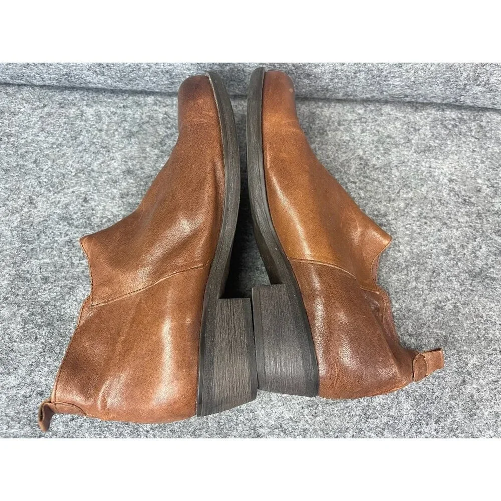 Eric Michael London Booties Women 37 Brown Leather Zip Ankle Boots Spain